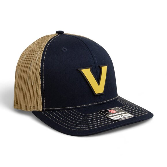 Vanderbilt Commodores Gold 3D Snapback Trucker Hat- Navy/ Tan - Picture 1 of 3